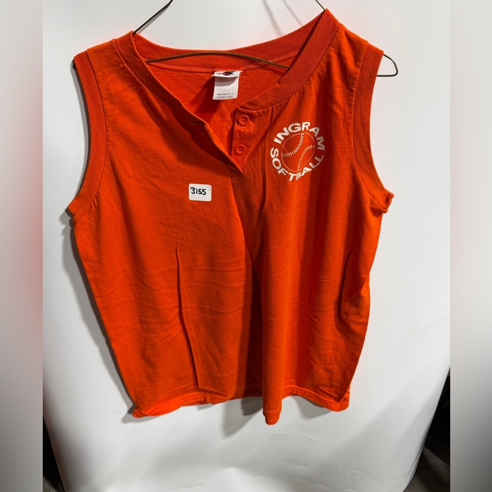 #3155-Orange Softball Sleeveless Shirt